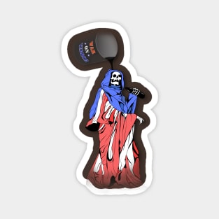 Skull statue and United States flag colors Sticker